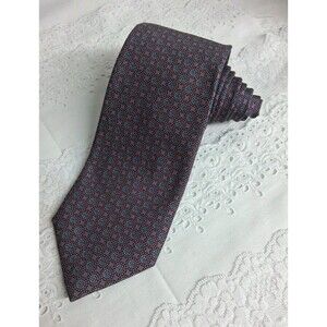 Vtg. Ferrell Reed Mens Tie Purple Foulard Medallion Silk Handmade England